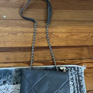 Talbots Gray Quilted Crossbody Bag with Chain Strap